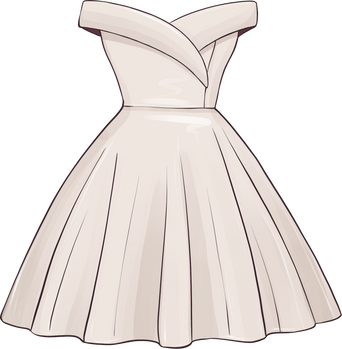 white skater dress illustration fashion outfit